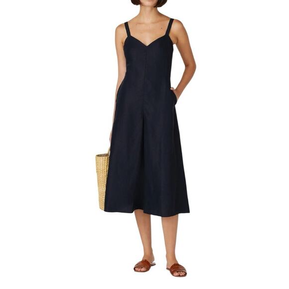 Club Monaco Black Line Wide Leg Cropped Sleeveless Jumpsuit, Size 14 - Picture 1 of 8